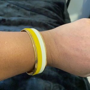 Gold and leather cuff bracelet